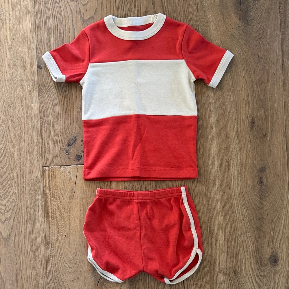 Fin & Vince Red Retro Short Set